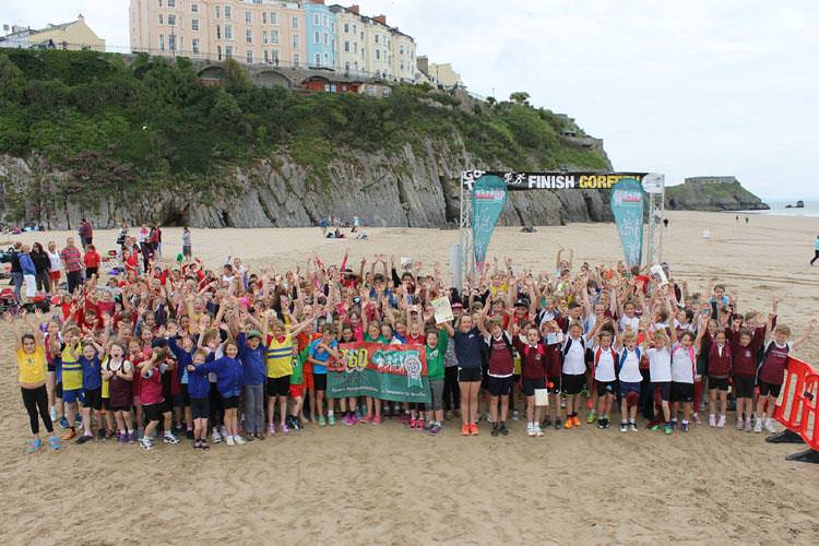 Pupils enjoy beach run at Tenby